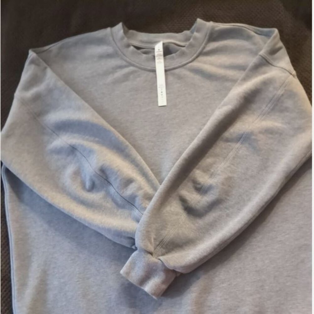 LULULEMON ALL YOURS CREW SWEATSHIRT IN SUMPTUOUS FRENCH TERRY GRAY SIZE 6 VGUC.